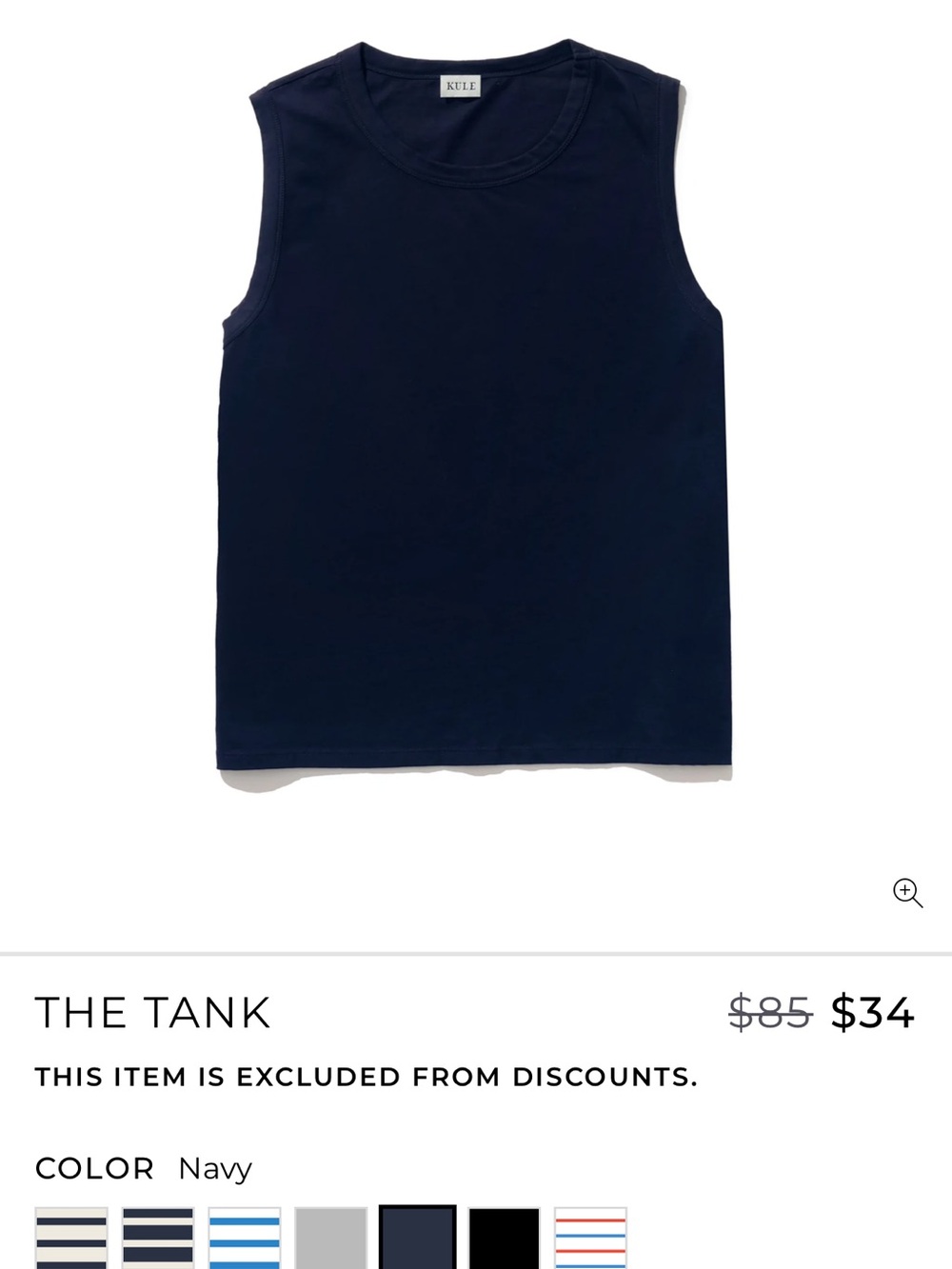 KULE Kids Navy Sleeveless Tank